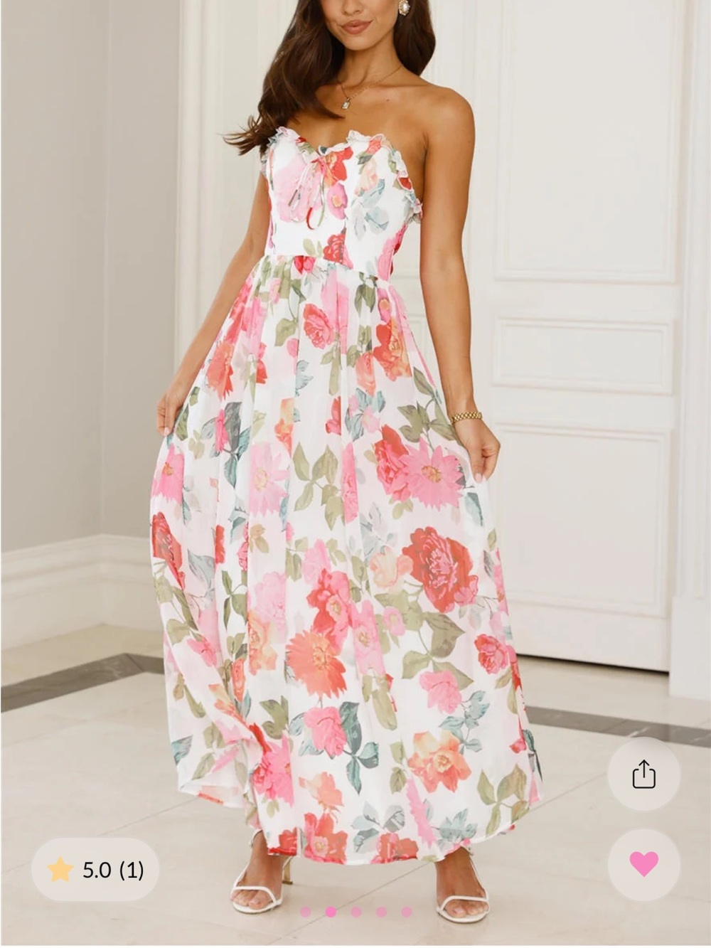 Hello Molly Roses All Day Floral Strapless Maxi Dress